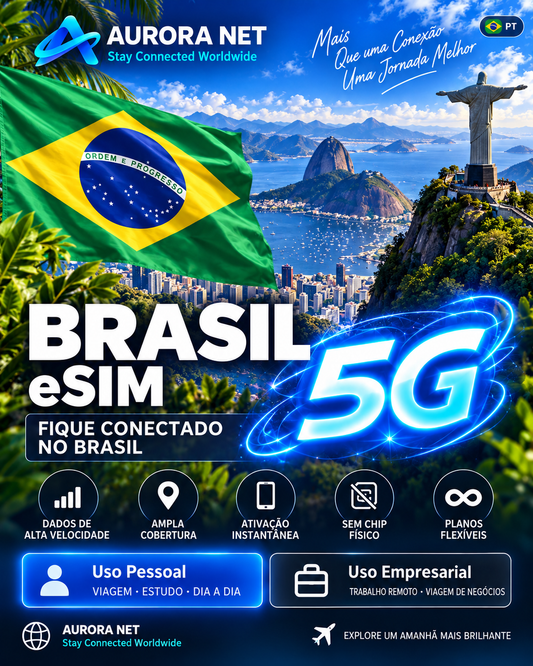 🇧🇷 PT — Aurora Net eSIM Brasil — 5G conforme cobertura e aparelho compatível.