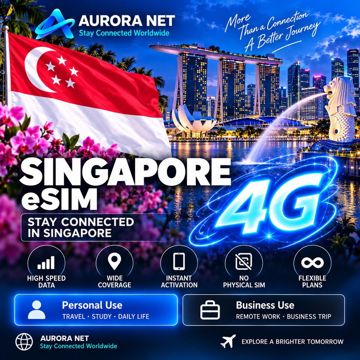 Aurora Net Singapore eSIM 4G